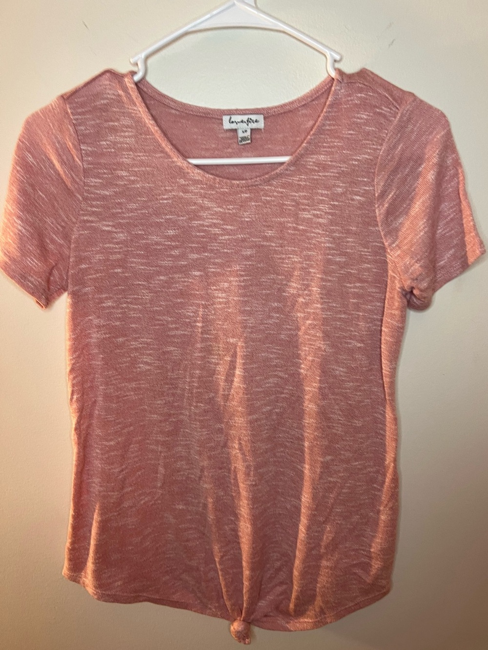 Love, Fire Rose/Pink Short-Sleeve Knot Front Tee
